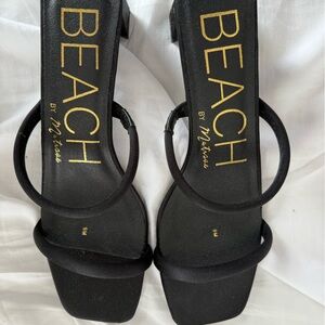 Black Women's Kitten Heel Sandals